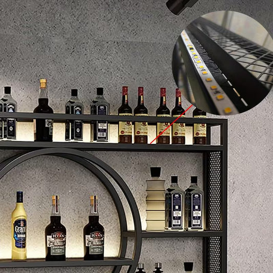 3-Tier Wall-Mounted Glass Holder with LED Lighting