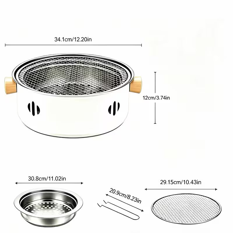Portable Mini Charcoal Grill – Stainless Steel Desktop BBQ Grill