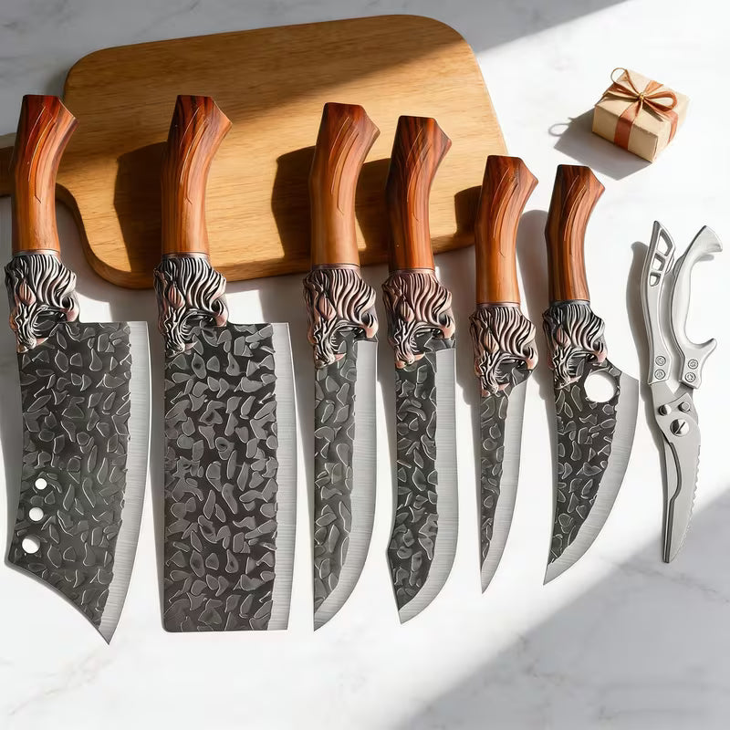 Professional Forged Stainless Steel Kitchen Knife Set(7pcs)