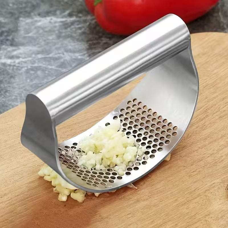 Stainless Steel Garlic Press - Kitchen Nest