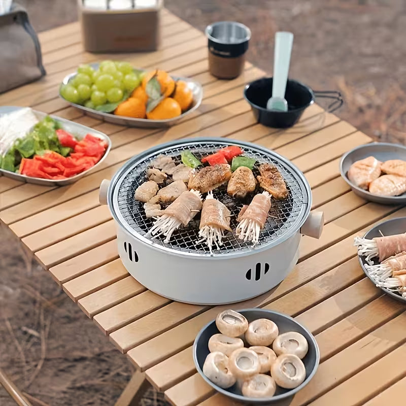 Portable Mini Charcoal Grill – Stainless Steel Desktop BBQ Grill
