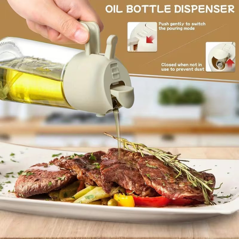 Leak-Proof Dual Oil Dispenser Bottle