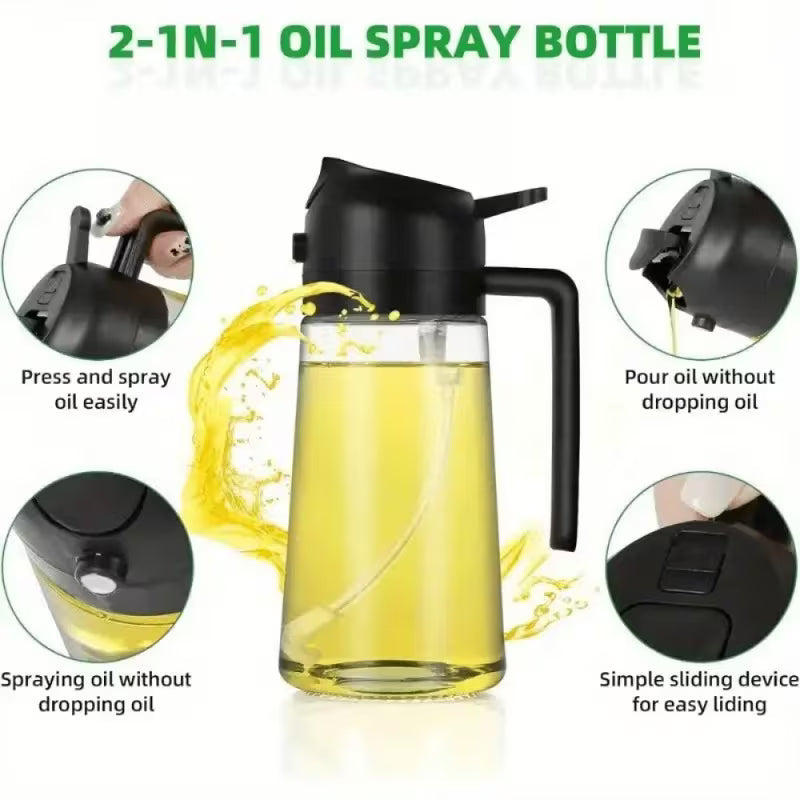 Leak-Proof Dual Oil Dispenser Bottle
