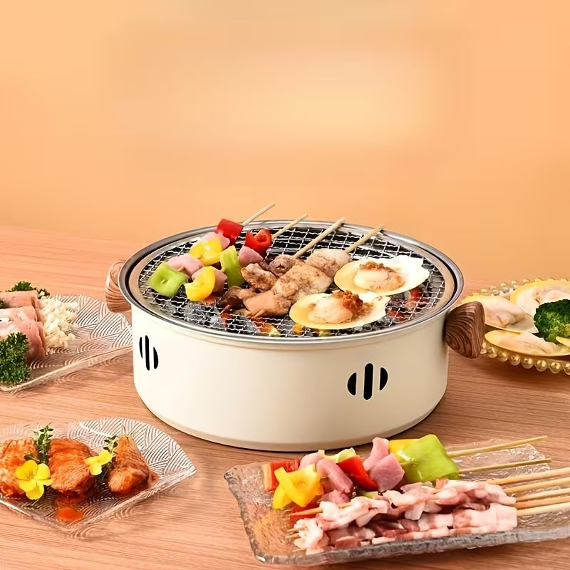 Portable Mini Charcoal Grill – Stainless Steel Desktop BBQ Grill