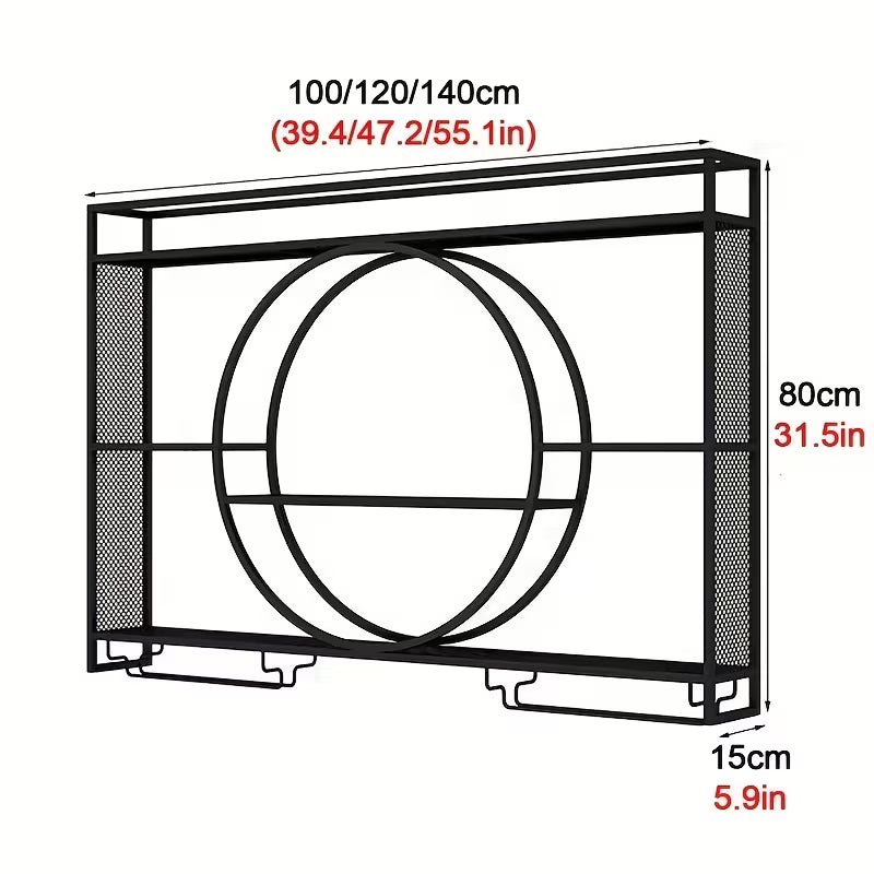 Wall Mounted Glass Holder, 3-Tier Drink Storage Shelf