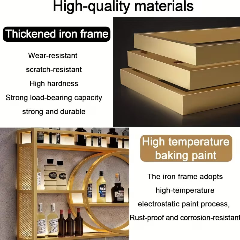Wall Mounted Glass Holder, 3-Tier Drink Storage Shelf