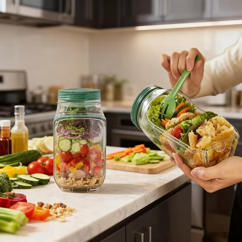 New Salad Jar with Side Opening - Kitchen Nest
