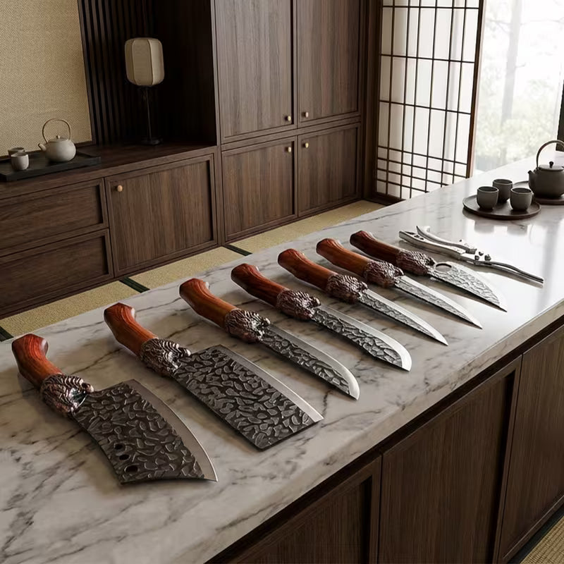 Professional Forged Stainless Steel Kitchen Knife Set(7pcs)