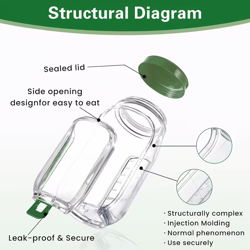 New Salad Jar with Side Opening
