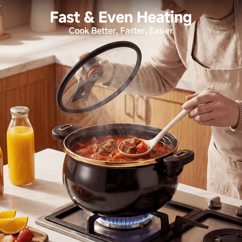 Soup Pot with a Twist-Lock Handle for Quick Cooking
