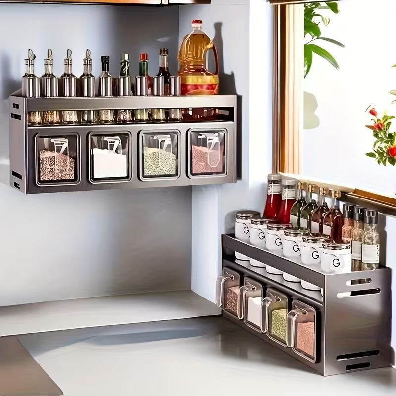 Container Kitchen Seasoning Storage Rack
