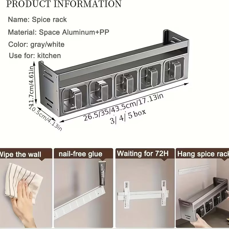 Container Kitchen Seasoning Storage Rack