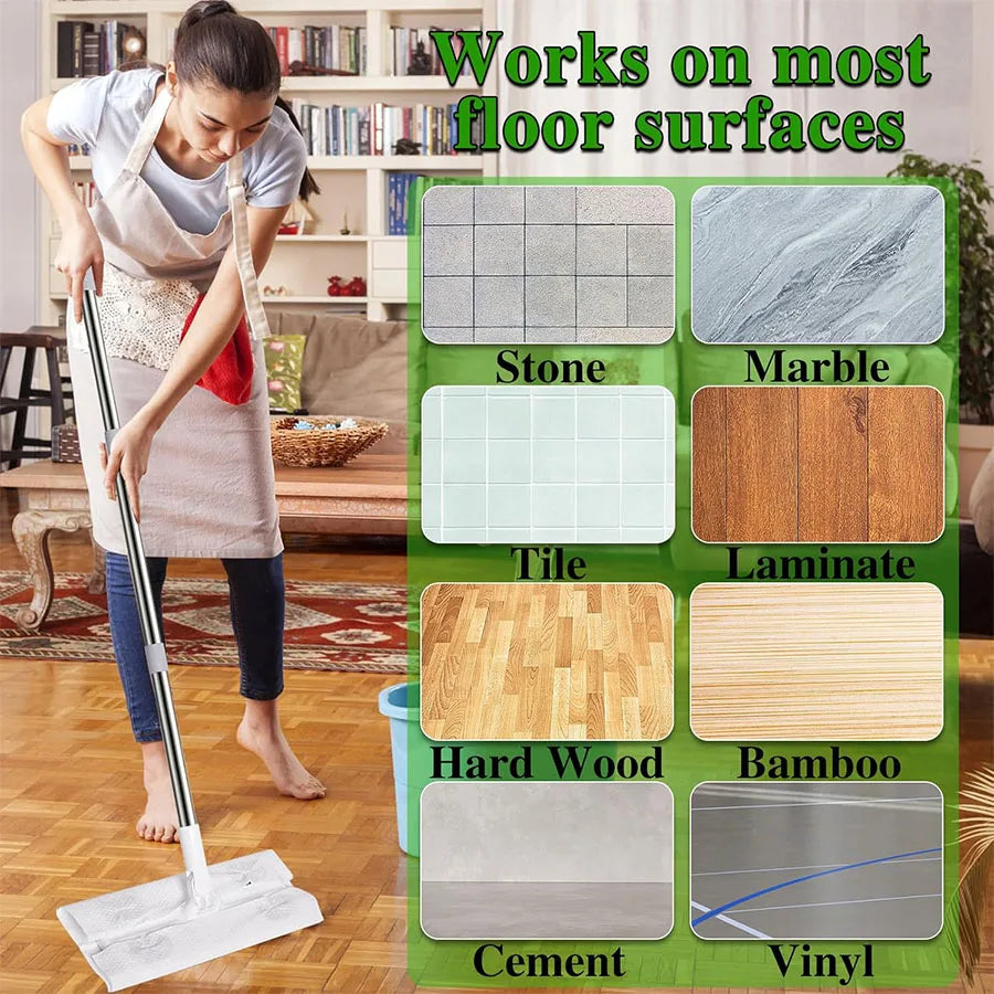 Heavy-Duty Disposable Mop Cloth Refills – 100/200PCS Universal Floor Cleaning Pads