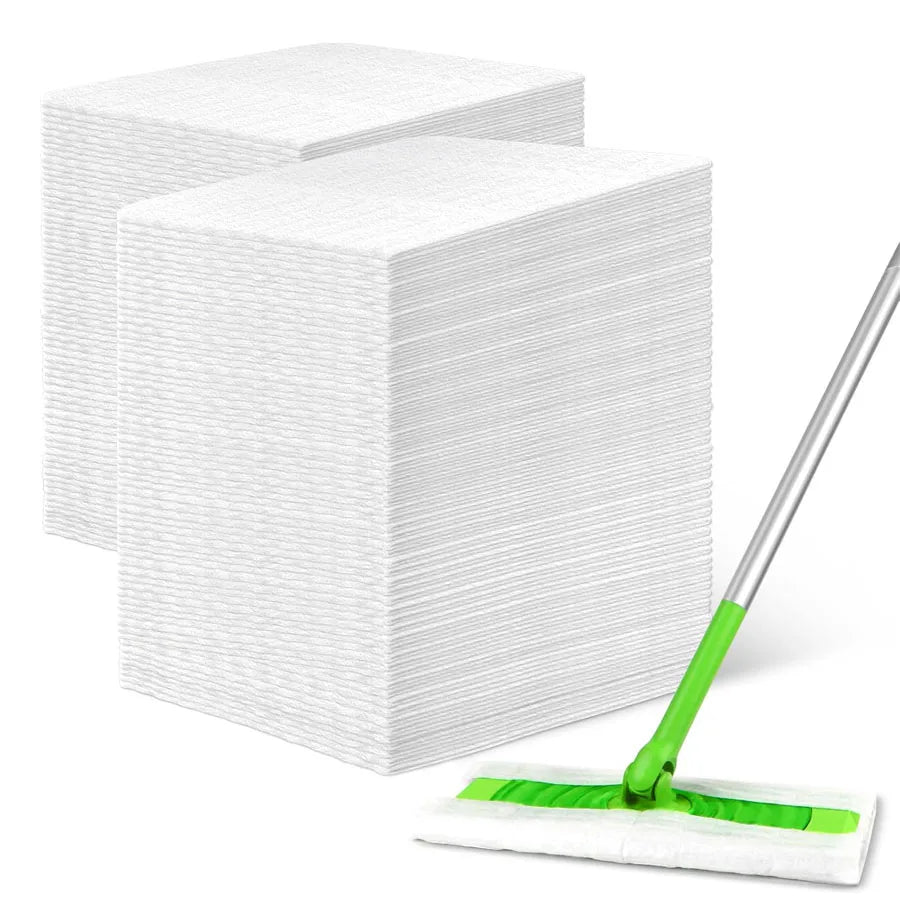 Heavy-Duty Disposable Mop Cloth Refills – 100/200PCS Universal Floor Cleaning Pads