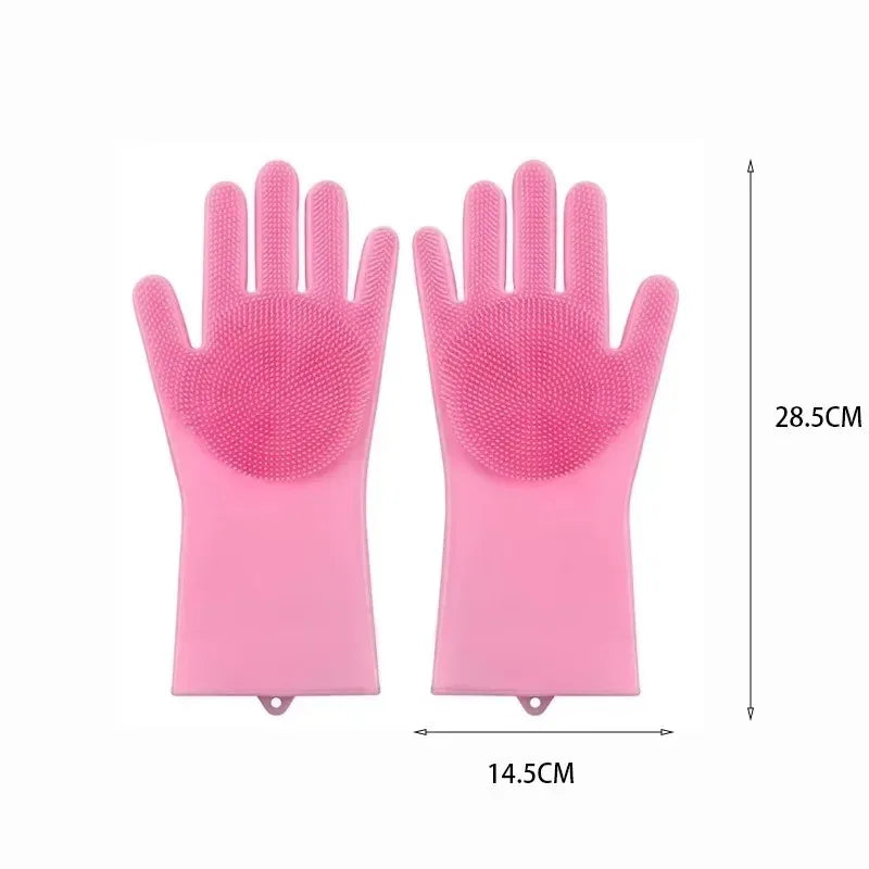 Silicone Scrubbing Cleaning Gloves