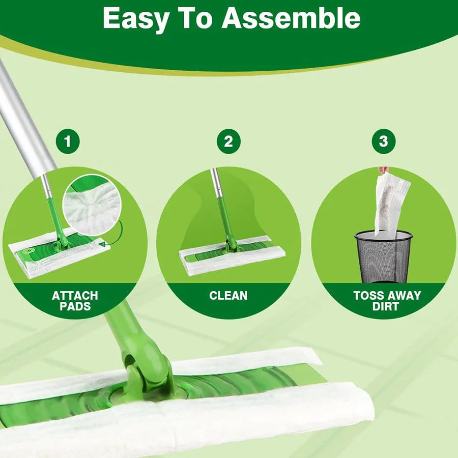 Heavy-Duty Disposable Mop Cloth Refills – 100/200PCS Universal Floor Cleaning Pads