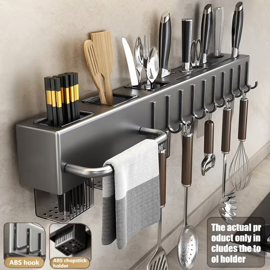 Multi-Functional Wall-Mounted Kitchen Storage Rack