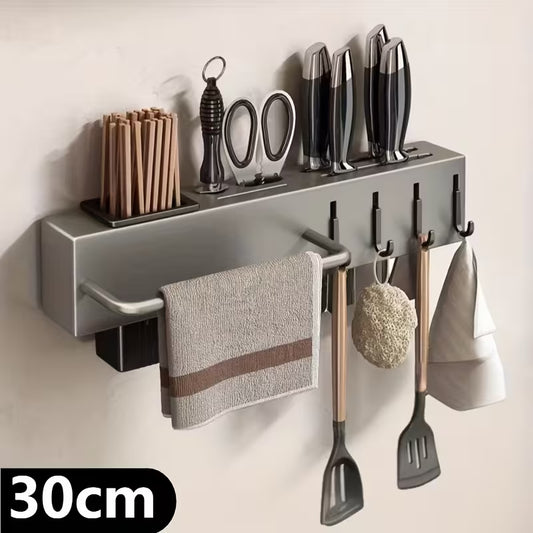 Wall-Mounted Knife Storage Rack, No-Drill
