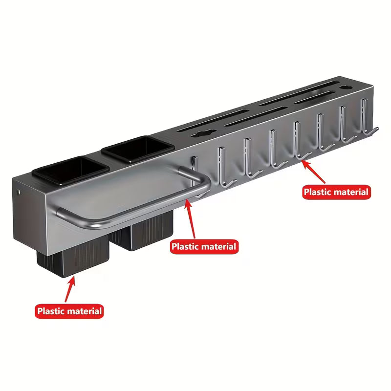 Multi-Functional Wall-Mounted Kitchen Storage Rack
