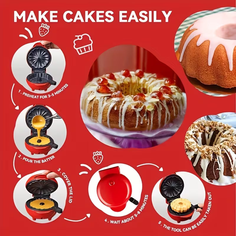 1pc Household Waffle Toaster, Mini Cake...